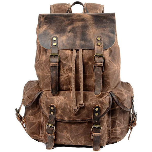 Waxed Canvas Leather Backpack Leather Bags Gallery