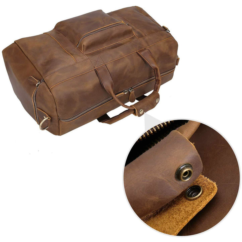 Full Grain Cowhide Leather Weekender Duffel Bag Overnight Luggage Leather Bags Gallery