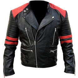 Full Grain Cow Leather Jacket - Black Color W/ Red Theme Leather Bags Gallery