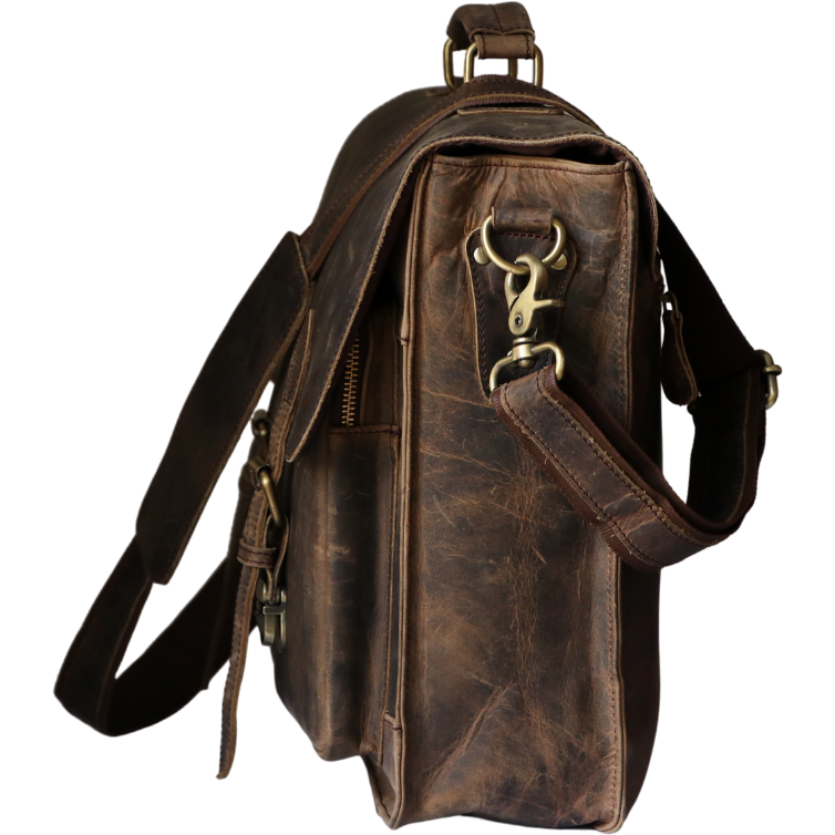 Retro Buffalo Leather Laptop Messenger Bag Leather Bags Gallery
