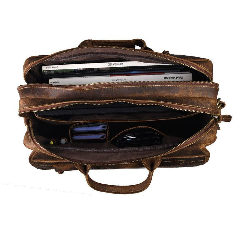 Handmade Men's Brown Leather Briefcase Leather Bags Gallery