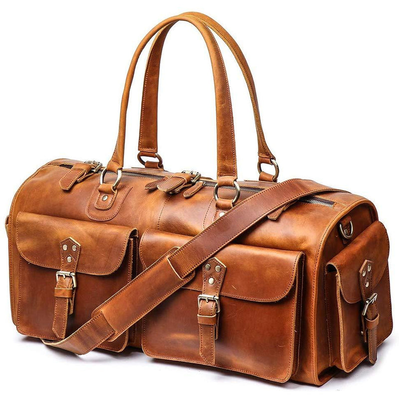 Leather Duffle Bag, Durable and Versatile Full-Grain
