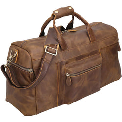 Full Grain Cowhide Leather Weekender Duffel Bag Overnight Luggage Leather Bags Gallery