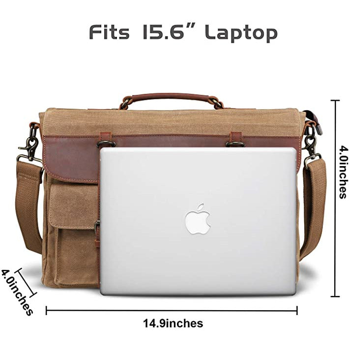 Canvas and Leather Briefcase Laptop Bag Leather Bags Gallery