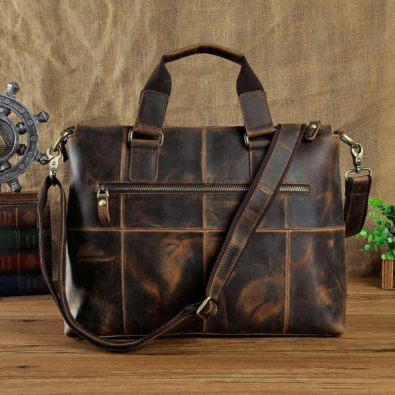 Vintage Cow Leather Laptop Bag Leather Bags Gallery