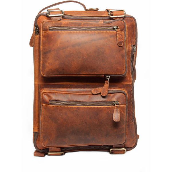 Large Brown Leather Travel Briefcase Backpack Leather Bags Gallery