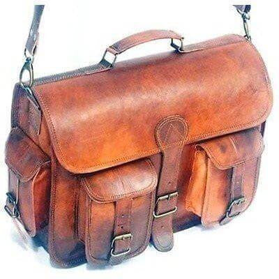 Handmade Vintage Brown Leather Briefcase Leather Bags Gallery