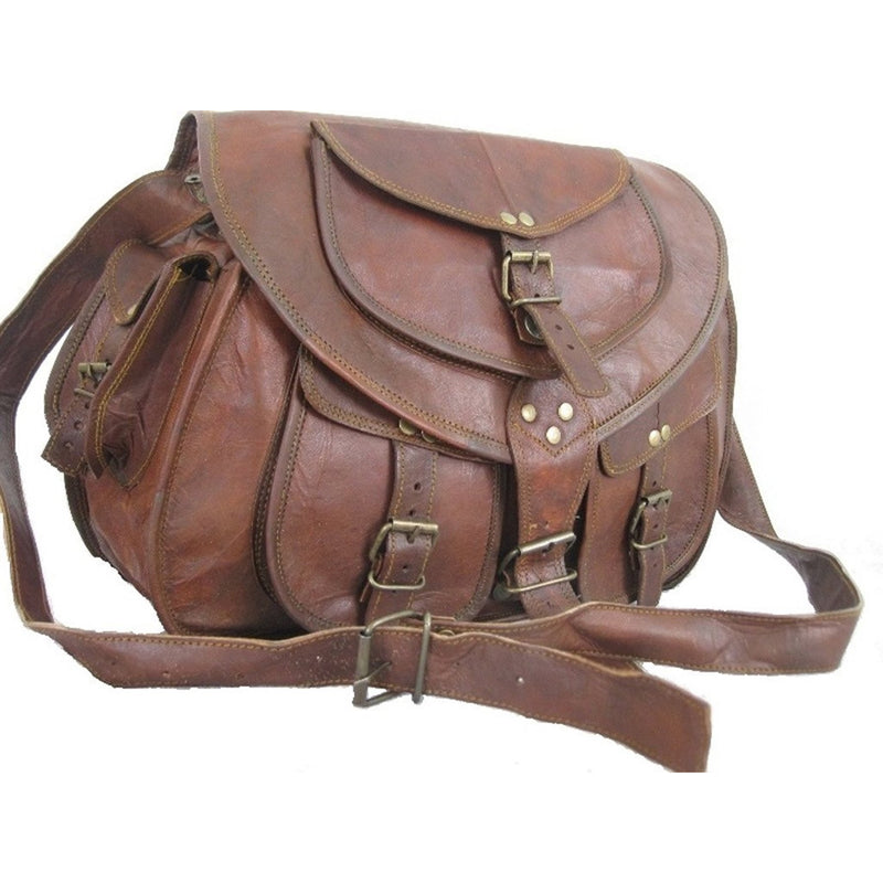 Handmade Leather Satchel Saddle Retro Rustic Vintage Bag (Unisex) Leather Bags Gallery