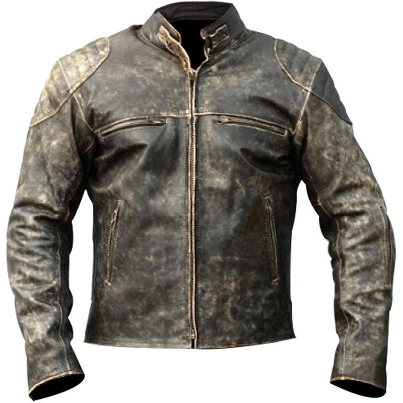Vintage Distressed Motor Biker Leather Jacket | Leather Bags Gallery