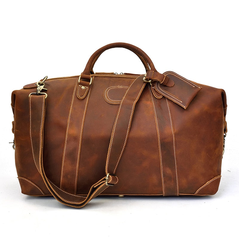 Crazy Horse Cowhide Leather Duffel Travel Bag Leather Bags Gallery