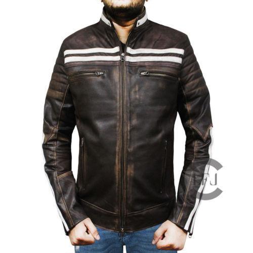 Retro Motorcycle Genuine Handmade Leather Jacket for Men Leather Bags Gallery